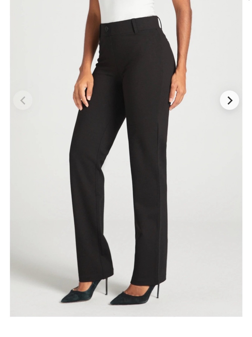 Betabrand Black Straight-Leg Trousers